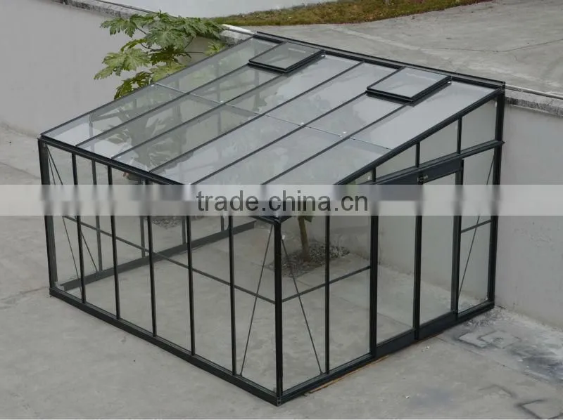 Indoor vegetable growing aluminium frame glass greenhouse
