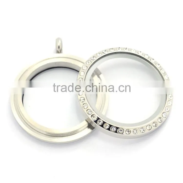 Trendy DIY designs 25mm/30mm round silver twist/screw wholesale floating glass charms locket for boys and girls