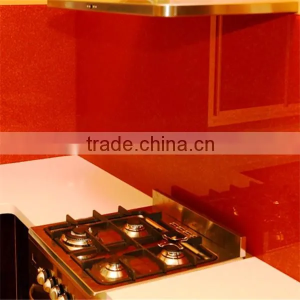 High quality factory sells glass dining table with painted Viny1 6mm