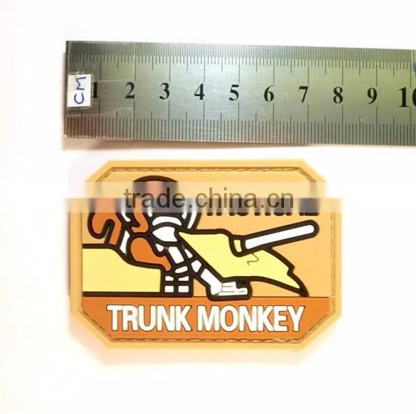 1X Tactical PVC Rubber 3D Tan Desert Trunk Monkey Combat Milspecl STICK-ON Patch