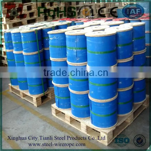 Manufacture for 7X7 PVC Covered Steel Wire Rope/ Steel Cable