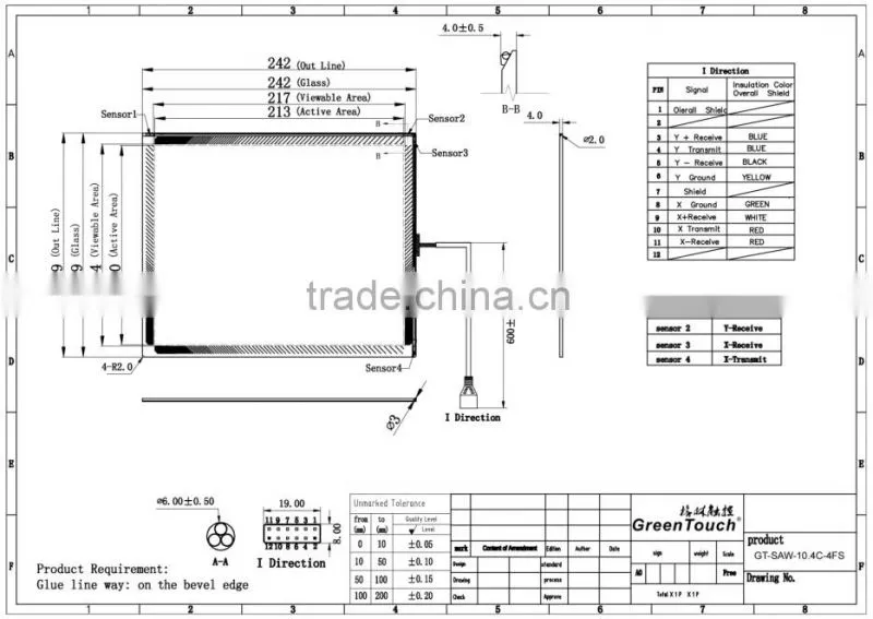 10.4 inch vandal proof saw touch screen,hd touch screen