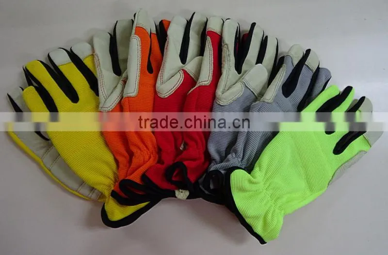 2015 NEw Design Gardening Gloves, Pig Leather safety Glove, Working Gloves, Protection Equipment, Lady Size