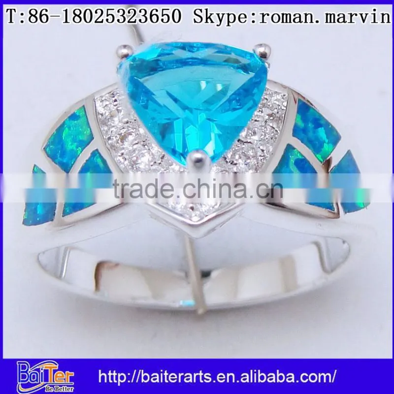 Opal Factory !! Custom 925 Sterling Silver Created Blue Gems Opal Cross Pendant Wholesale
