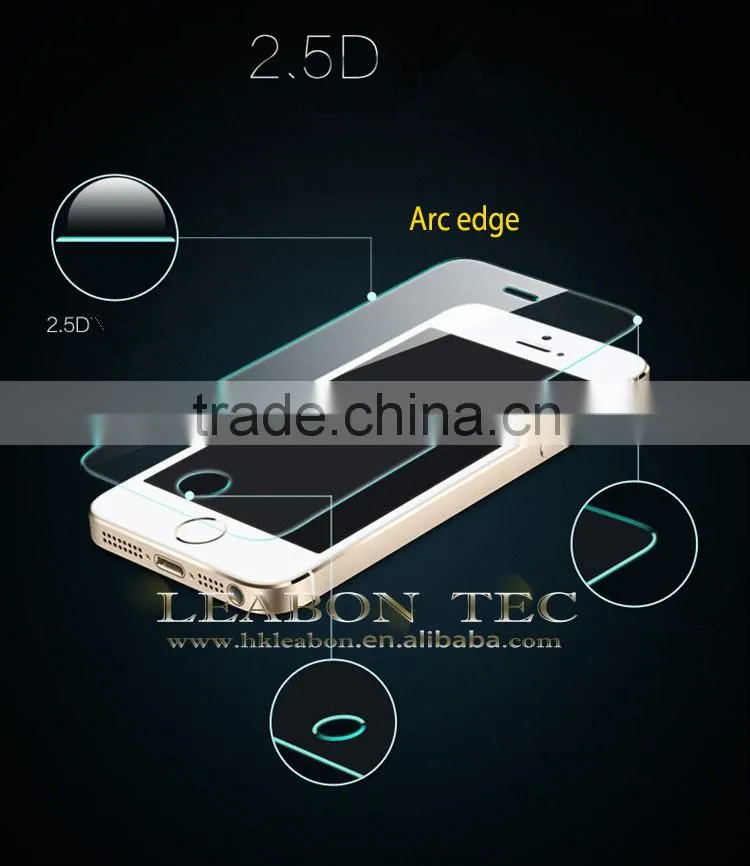 0.3mm 2.5d round edge oleophobic coating 9H tempered glass screen protector for iphone5