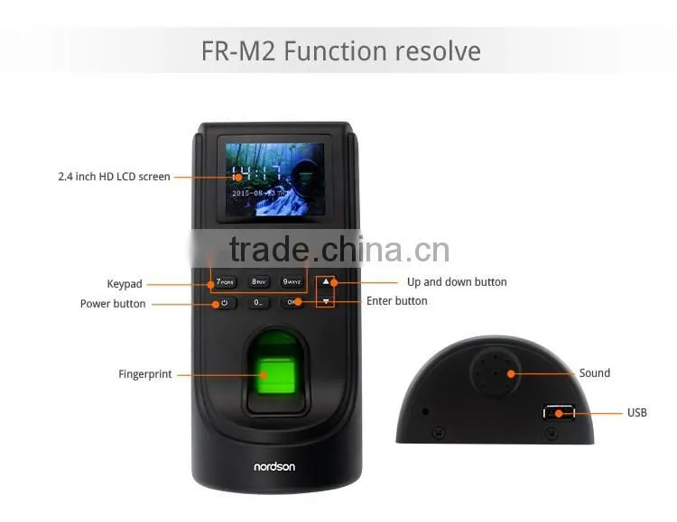 Nordson 2.8inch HD LCD screen FR-M2 Network Fingerprint Access Control with ID Card