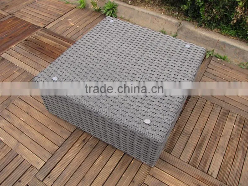 TEMPERED GLASS RATTAN GARDEN TABLE