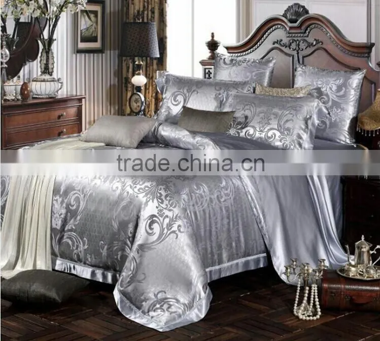 100% silk bedding set, elegant jacquard color