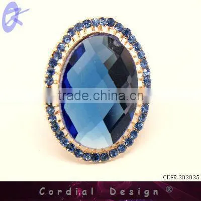 hot sale wholesale colour glass fashion rhinestone ring