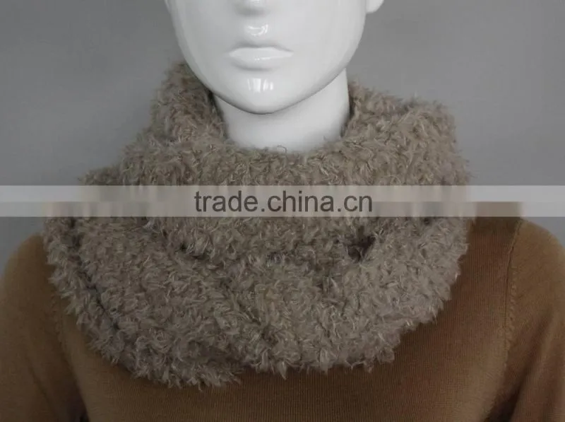 100% POLYESTER PODDLE HAIRS FEEL INFINITY SCARF