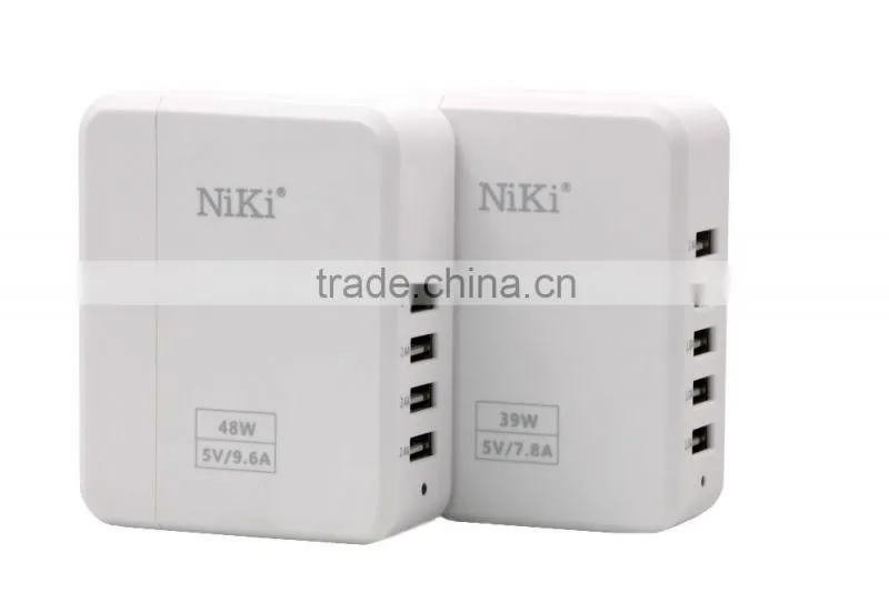 Travel 4 Ports 6.8A USB Hub Wall Charger for Tablet,iPad,Mobile Phone