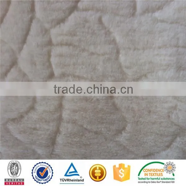 embossed brushded imatation rabbit fur fabric for carpet
