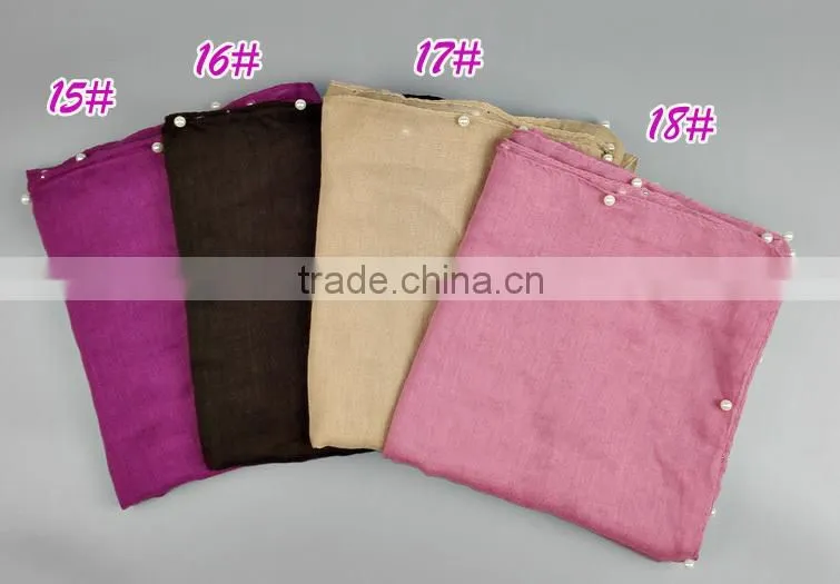 Pearl Fashion 100% Viscose Women Scarf Voile Scarves 180*90 Pashmina Muslim scarf