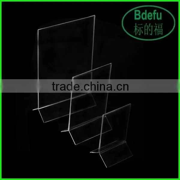 Top saling product high acrylic menu holder /clear a4 acrylic sign holder
