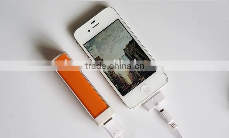 2014 popular mini mobile power bank 2600 mA colorful lipstick mobile power charger