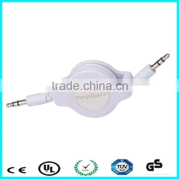 New arrival retractable flat 3.5mm aux cable