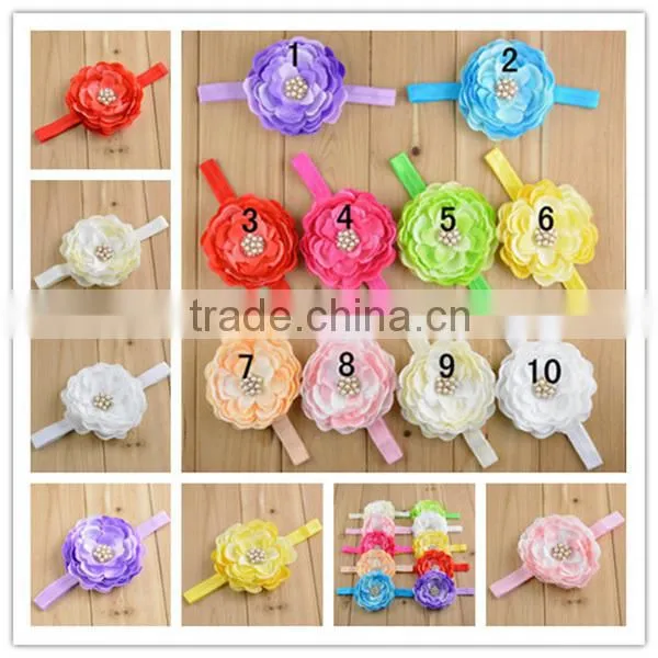 children pearls korean lily flower baby headband