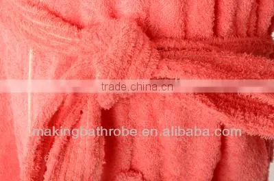 Red elegant long hooded bathrobes women