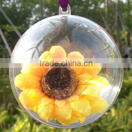 plastic clear transparent open christmas ball