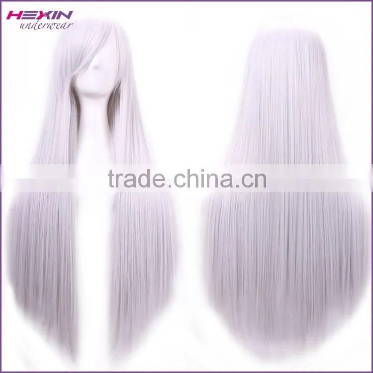 80cm Long Black Straight Beauty Cosplay Hair Wig