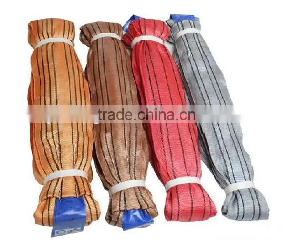6 tons good quality round polyester lifting belt slings