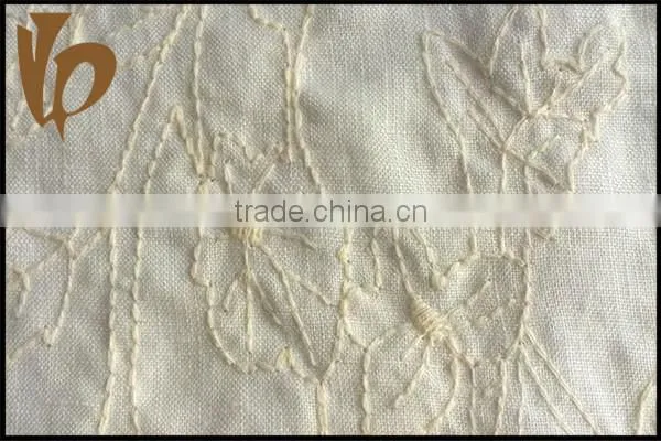 100% embroidery linen fabric for jacket
