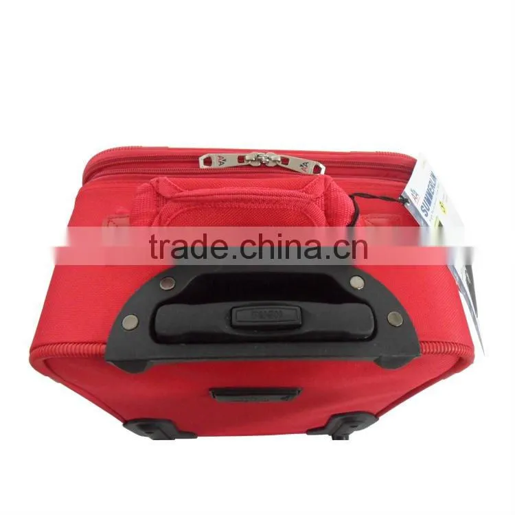 2015 Popular Red fabric trolley suitcase 5pcs Set EVA Luggage Bag / unique luggage sets/beautiful luggage sets