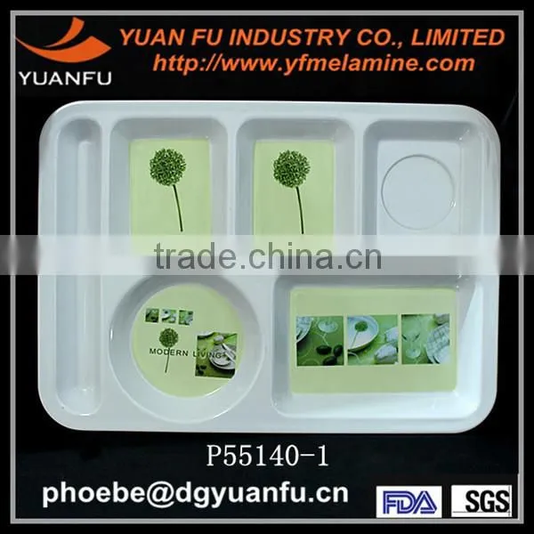 CE / EU,CIQ,FDA,SGS Certification and Plastic,melamine divided tray