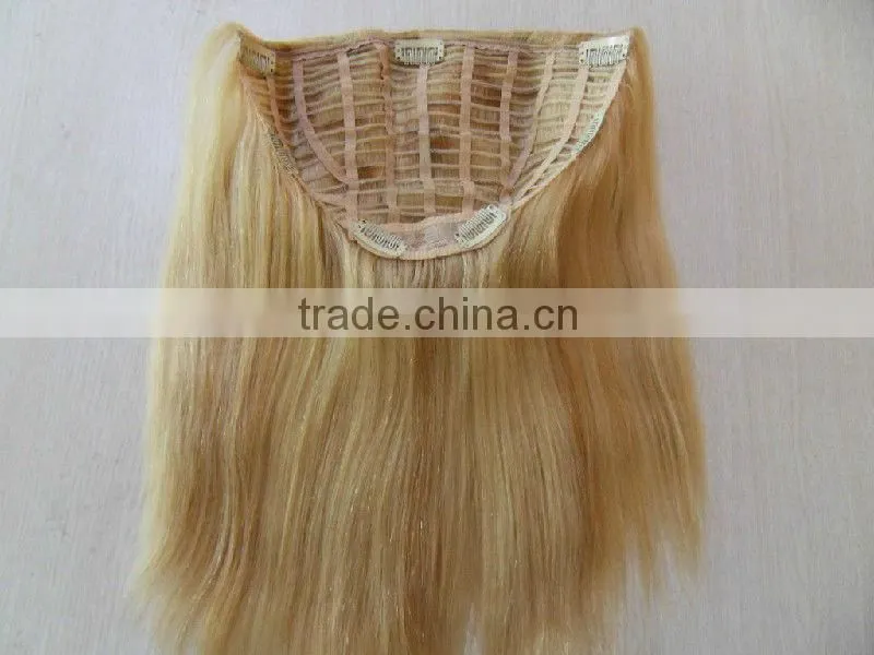 12 inch wholesale cheap straight blonde human hair half wigs