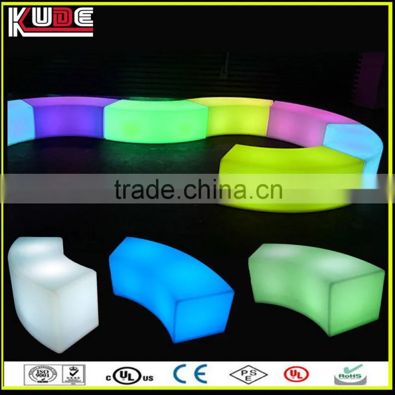 Popular Stylish LED plastic snake bench chair & garden furniture