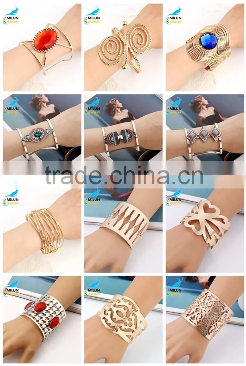 Cheap Simple Fashion Punk Charming Lady Open Cuff Bangle
