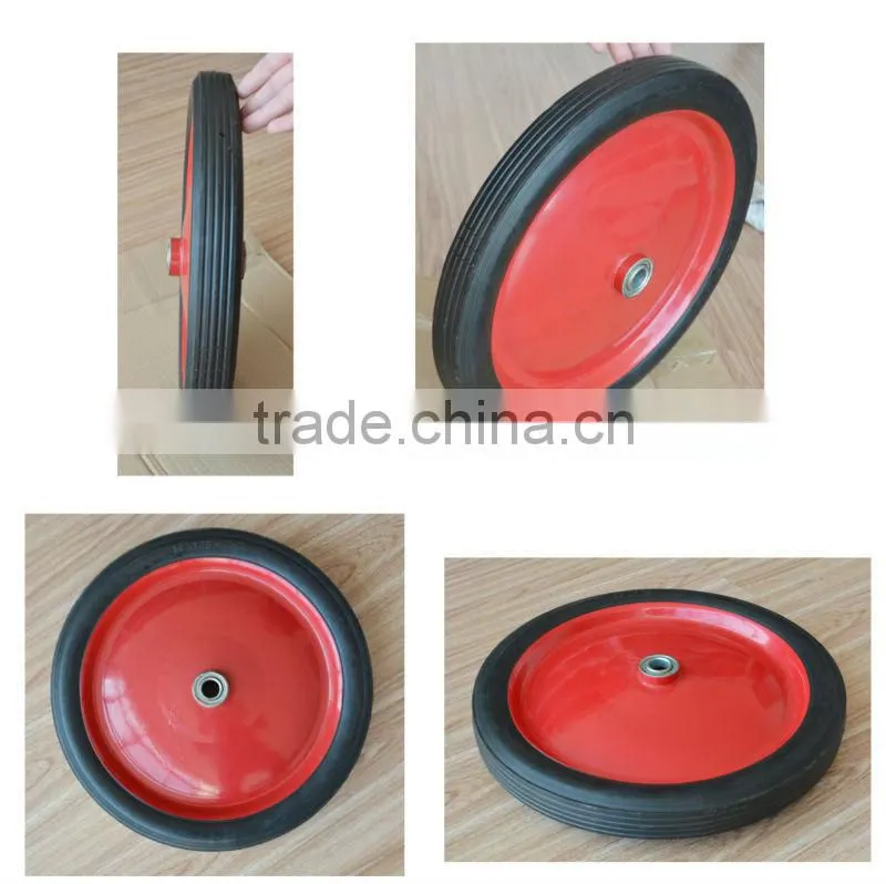 14x1.75 inch semi pneumatic rubber wheel with rib tread