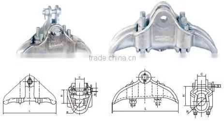 XGF Aluminum Alloy Suspension Clamps/ Alloy steel hang-down type suspension clamp