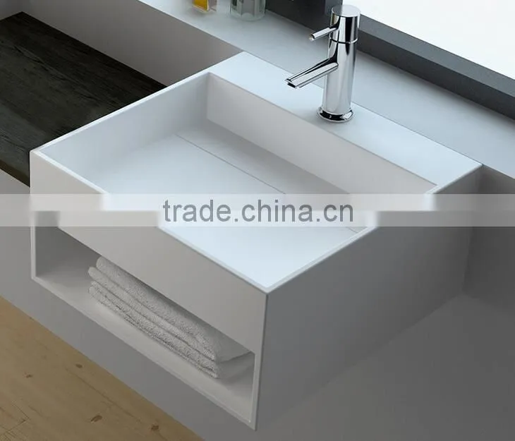 Modern Style Cabinet Wash Basins, Stone Resin bathroom Wash Basin, wall hung wash basin
