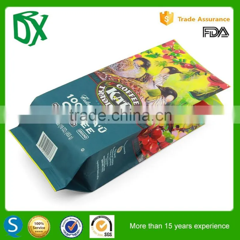 China manufacturer plastic food packaging paper pouches / kraft paper coffe bag