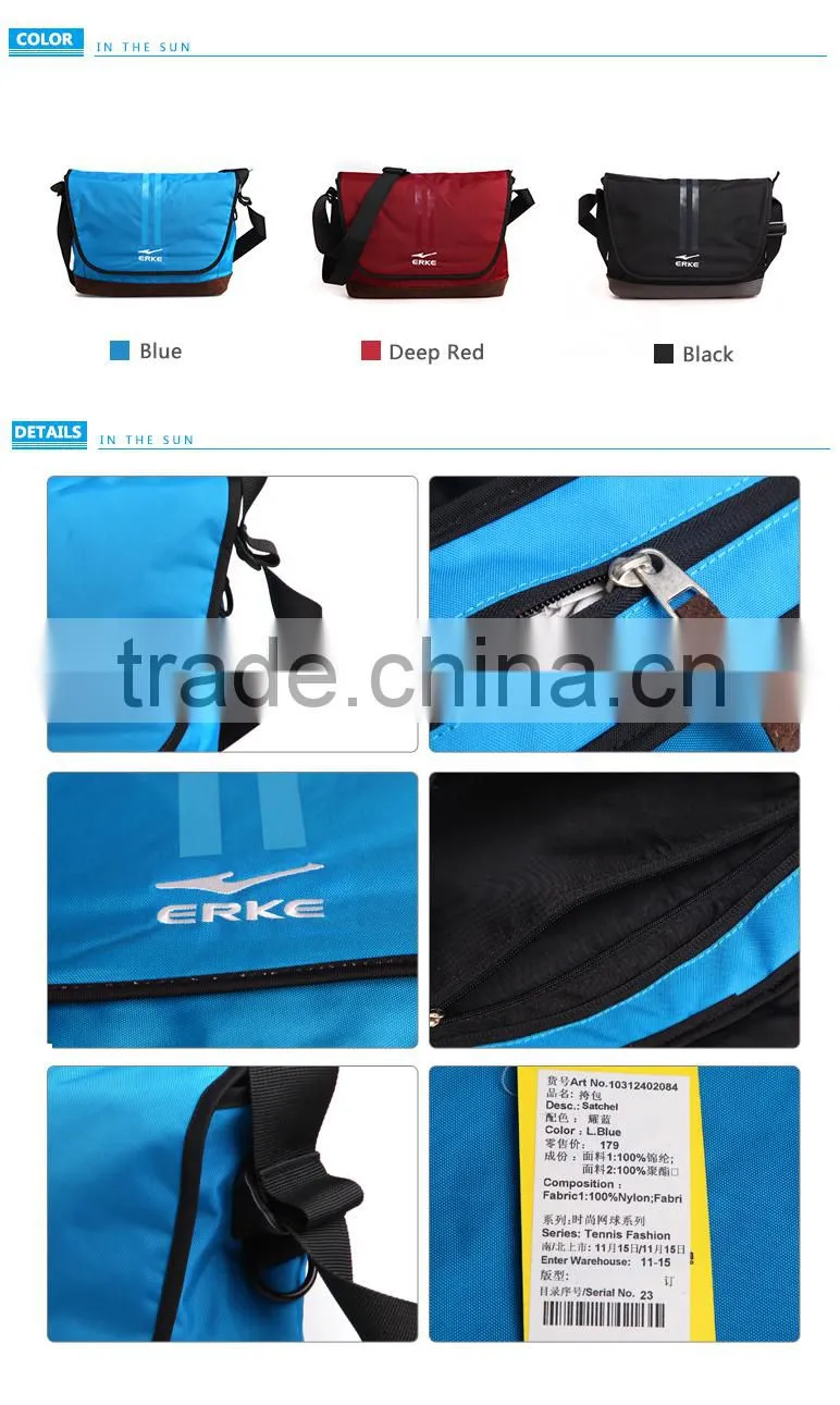ERKE Shoulder Bag Document Bag Messenger Bag Handbag School Bag 420D Nylon Linning 100%Polyester