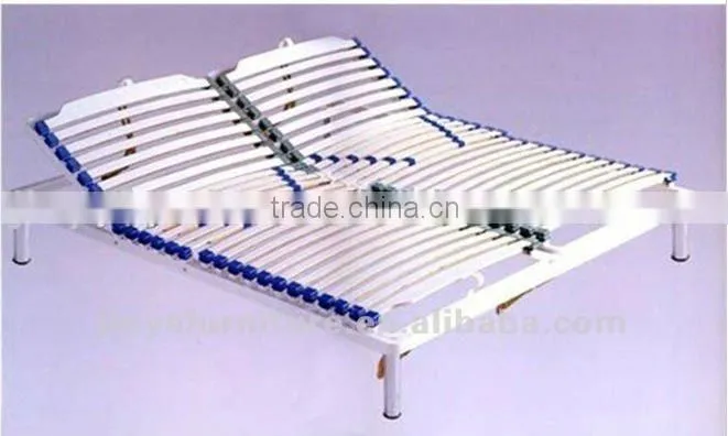 Foldable adjustable wooden slat bed frame