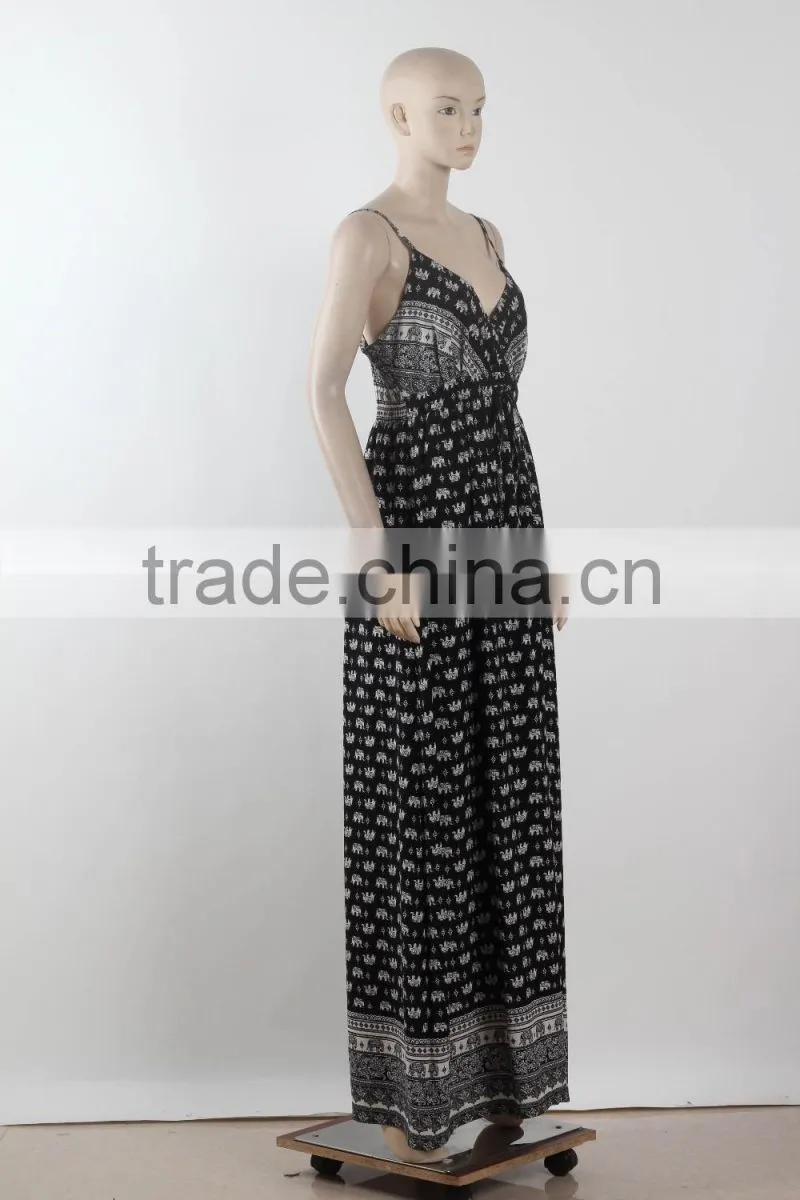 2016 Latest Summer Pakistani Dress Spaghetti Strap Maxi Dress For ladies