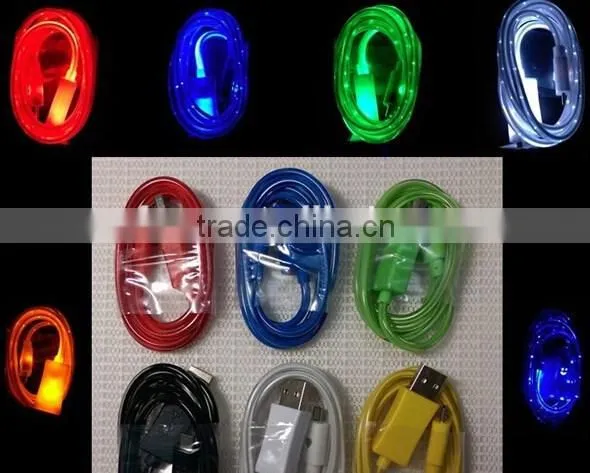 New style led usb cable data link/line , led usb date line with usb charging cable