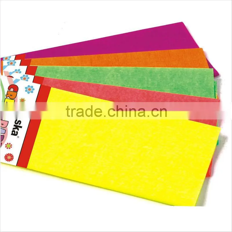 Gift/Promotion/Decoration Fluorescent Crepe Paper/solid color wrapping paper