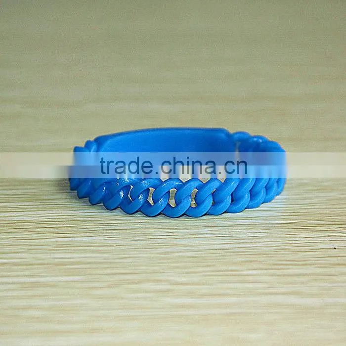 colorful braided bracelet with blank band silicone construction