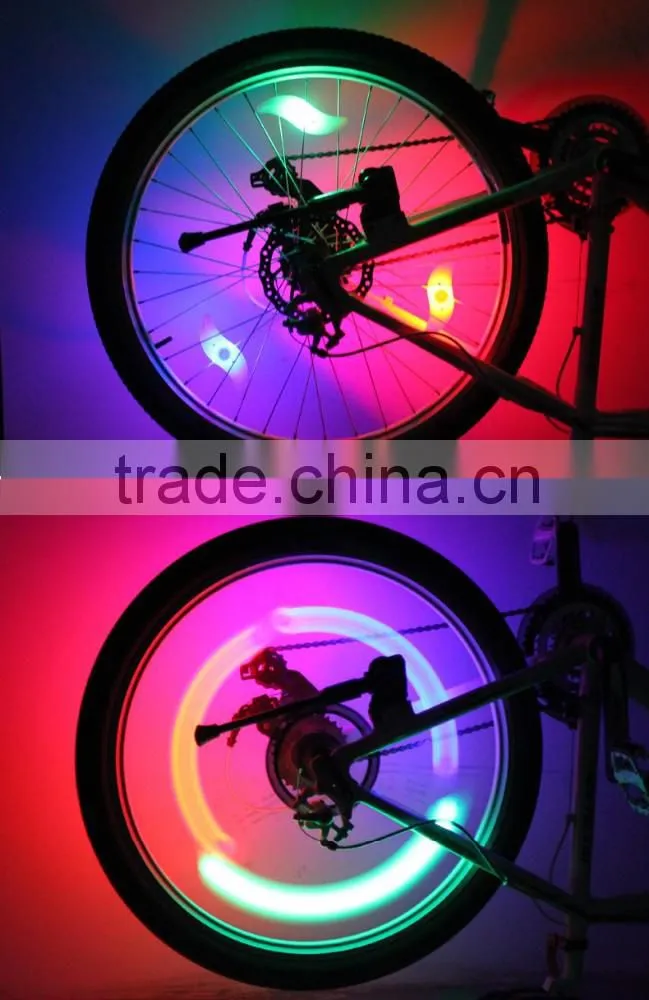 Water resistant led wheel light for bicycle easy mount and release