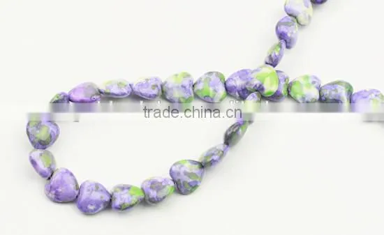 Wholesale Synthetic Stone Hearts Gemstone Beads