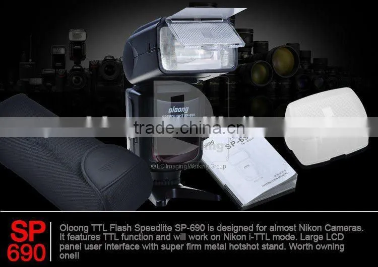 Camera speedlite flash SP-690 with TTL for nikon digital camera