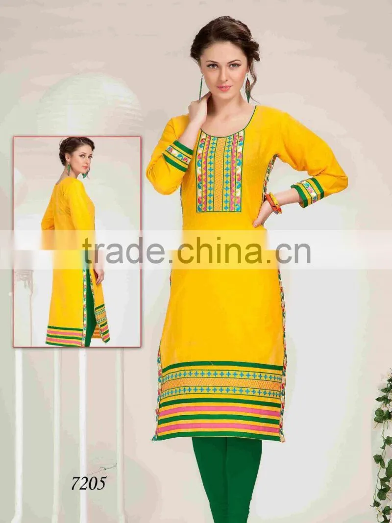 Designer Silk Embroidered KURTI-TUNIC-TOP-KURTA
