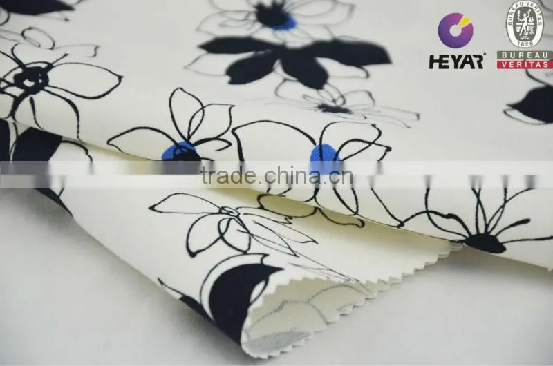 Floral Print Cotton Poly Spandex Twill Fabric