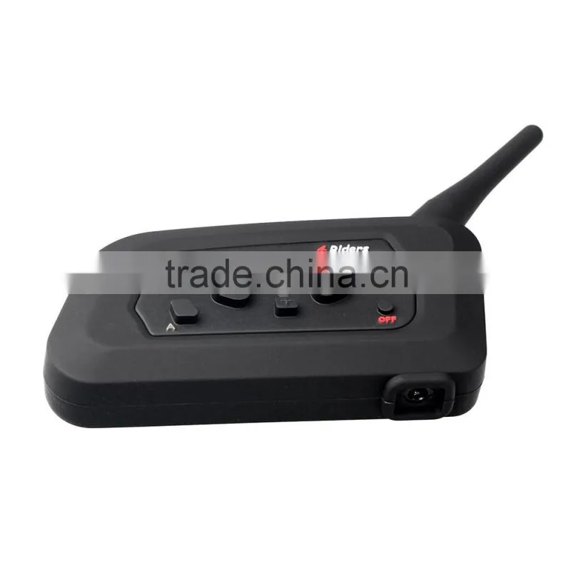 2016 updated soft Earphone! 2 pcs V4 Motorcycle Helmet Bluetooth Intercom Headset with FM for 4 Riders 1200m Wireless Interphone