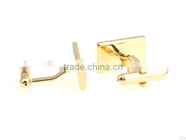 Novelty luxury stainless steel square Italian gold silver cufflinks for men's gift