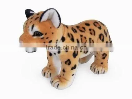 factory wholesale realistic plush toys sitting brown leopard stuffed plush jungle animal toy super soft plush brown leopard