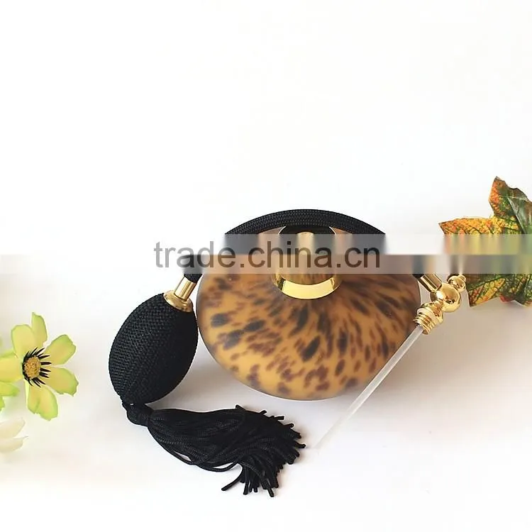 100ml hand blown modern leopard print frosted glass perfume bottle , airbag scent bottle